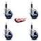 Service Caster 4'' Solid Poly Swivel 1'' Expanding Stem Caster Set with Brake, 4PK SCC-EX20S414-SPUS-TLB-1-4 - alternate 4